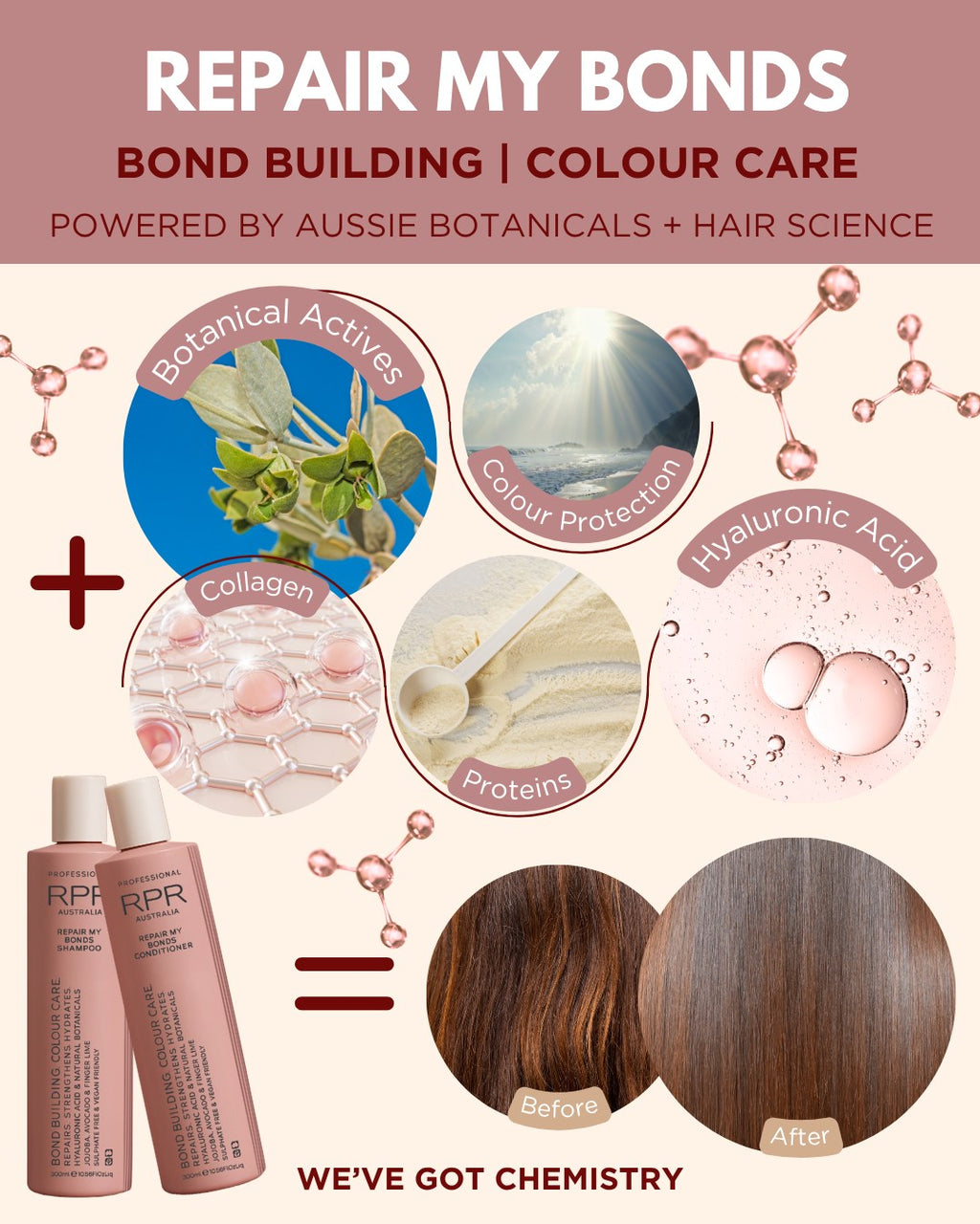 Stronger Hair Starts at the Bond 💪
Whether it’s heat, bleach, colouring, or chemical treatments, damage can happen deep within the hair fibre. That’s where the new RPR PROFESSIONAL REPAIR MY BONDS range comes in. 💆‍♀️
This advanced shampoo and conditioner duo is designed to repair and restructure all types of hair bonds for stronger, longer, healthier hair. ✨
What does that mean for your hair?
✅ Less breakage
✅ More strength and elasticity
✅ Deep hydration and softness
✅ Longer-lasting colour vibrancy
No 