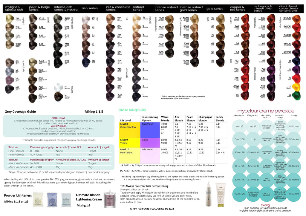 RPR My Colour 10.12 Level 10 Ash Violet 100g tube Mix 1:1.5
