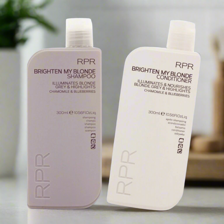 RPR Brighten My Blonde Duo Pack - Purple Toning Illuminates Blonde Grey & Highlights - On Line Hair Depot