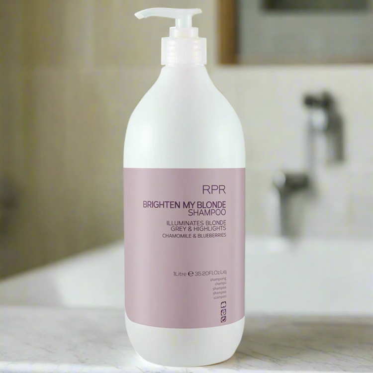 RPR brighten my blonde shampoo and Conditioner 1lt Duo Purple Toning Illuminates Blonde Grey & Highlights - On Line Hair Depot