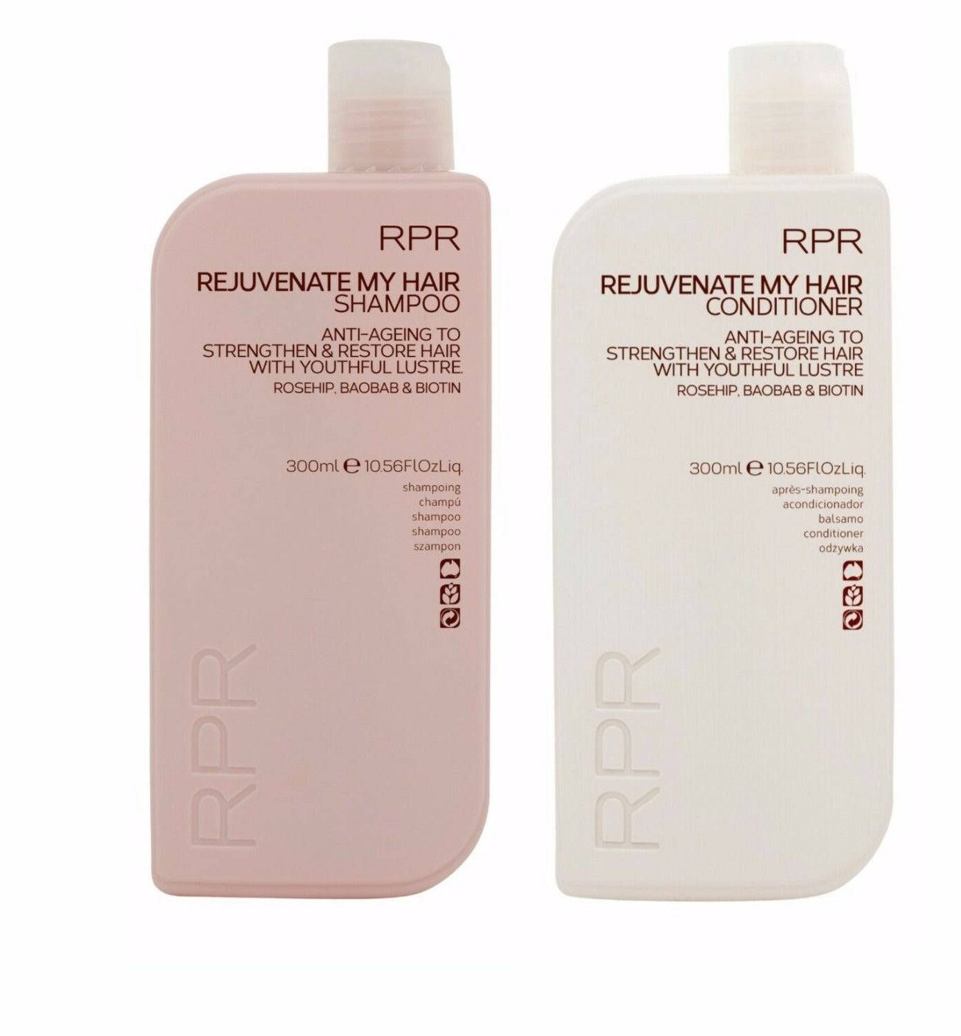 RPR Rejuvenate My Hair Duo Pack 300ml each Anti Ageing Strenghtends & Restores Hair - On Line Hair Depot