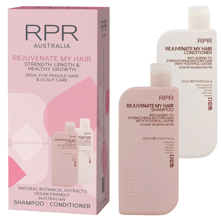 RPR Rejuvenate My Hair Duo Pack 300ml each Anti Ageing Strenghtends & Restores Hair - On Line Hair Depot